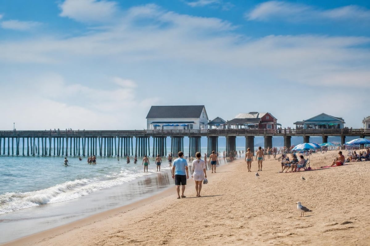 Old Orchard Beach pier and boardwalk atmosphere