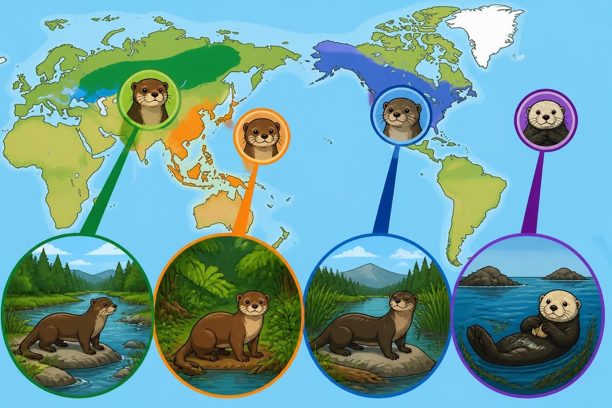 Otter soorten wereldwijd