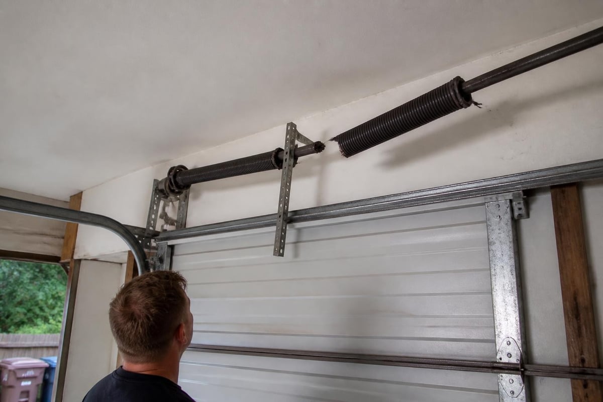 Garage door spring failure diagnosis