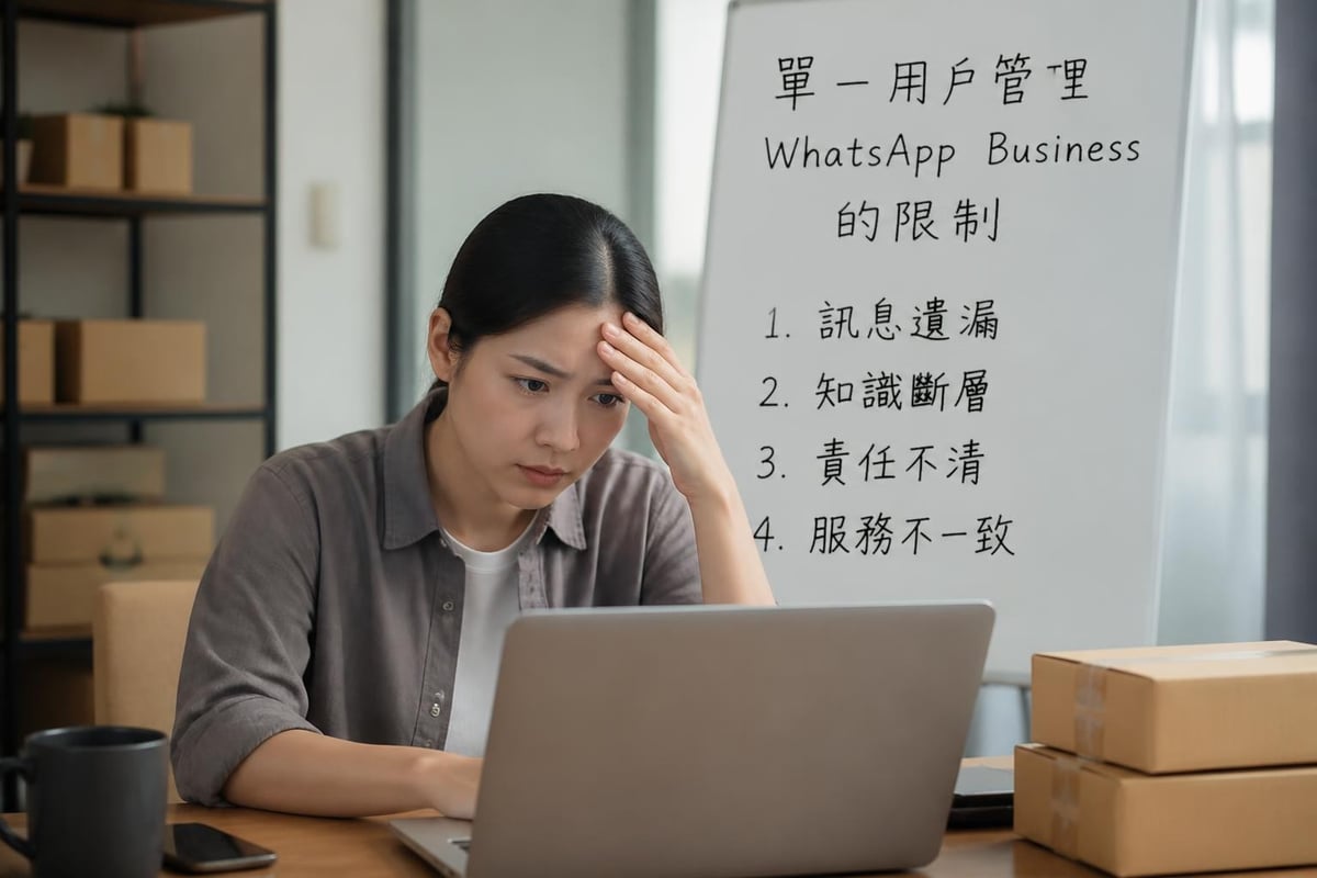 WhatsApp Business 單一用戶與多人使用的挑戰對比