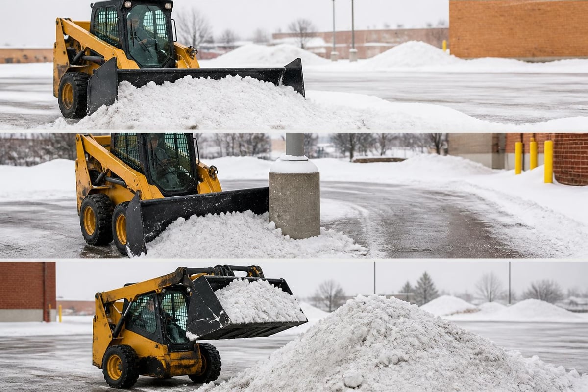 Snow removal workflow stages