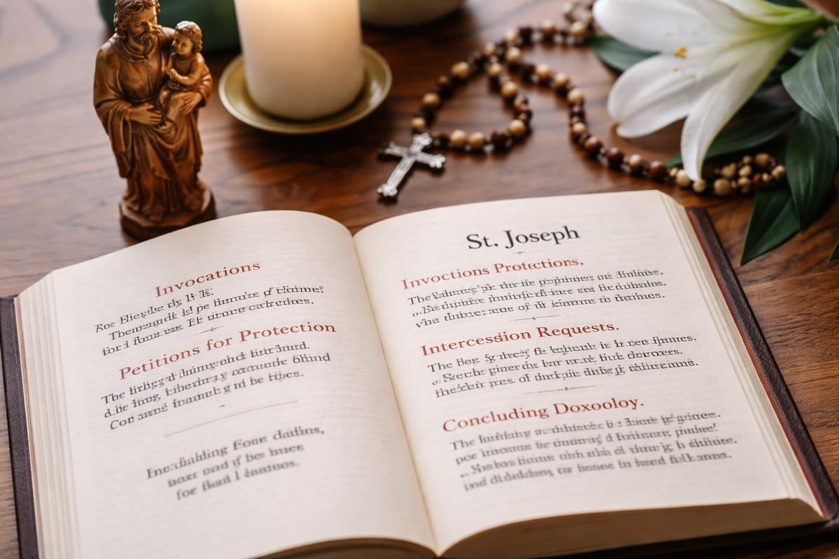 Traditional prayer to St Joseph structure