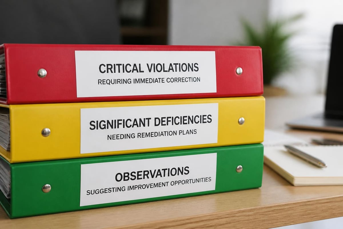 Audit findings categories