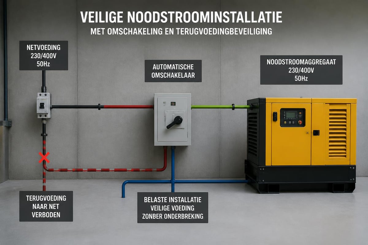 Generator meterkast aansluiting schema