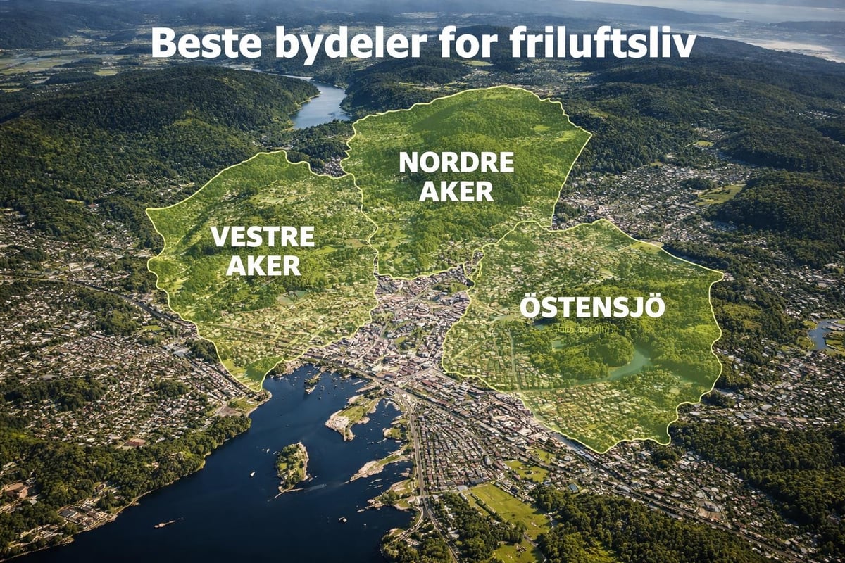 Oslo neighborhoods map with nature access