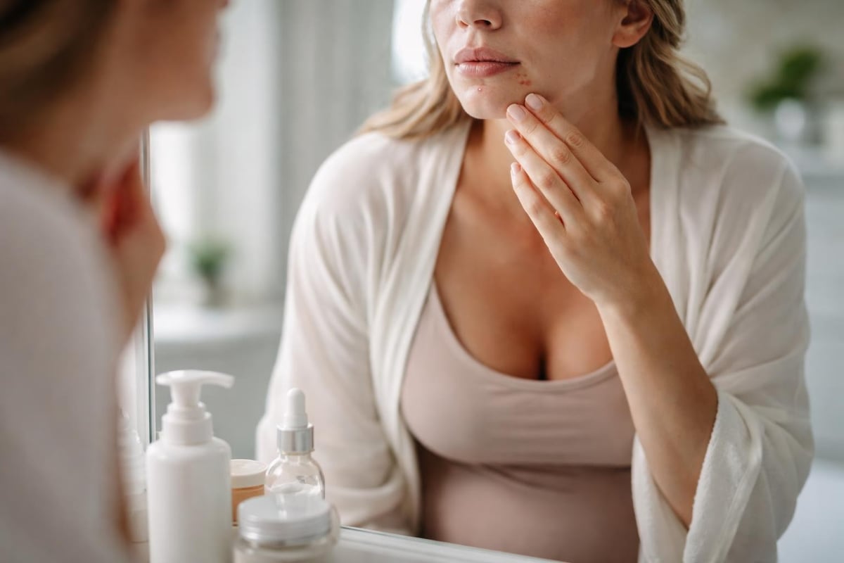 Pregnancy hormonal impact on skin
