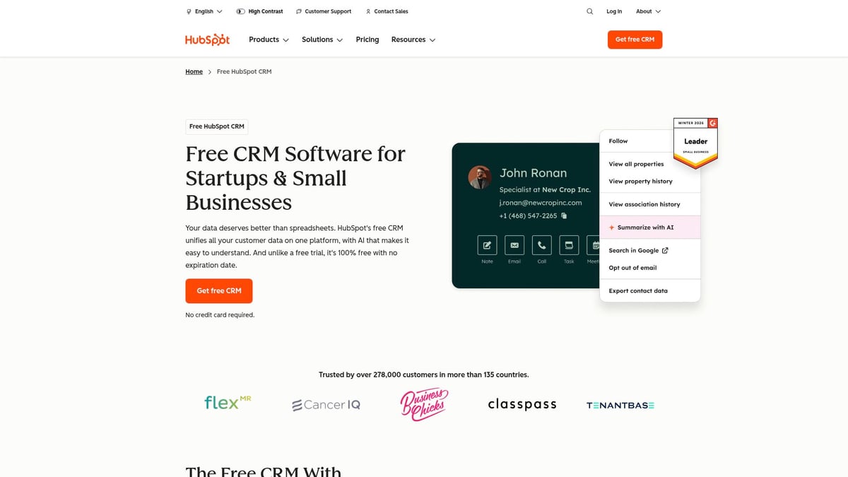 8 Best B2B Lead Generation Tools Free to Try in 2026 - HubSpot CRM & Marketing Hub
