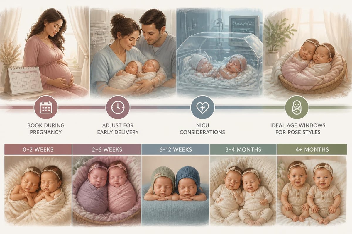 Twin newborn session timeline