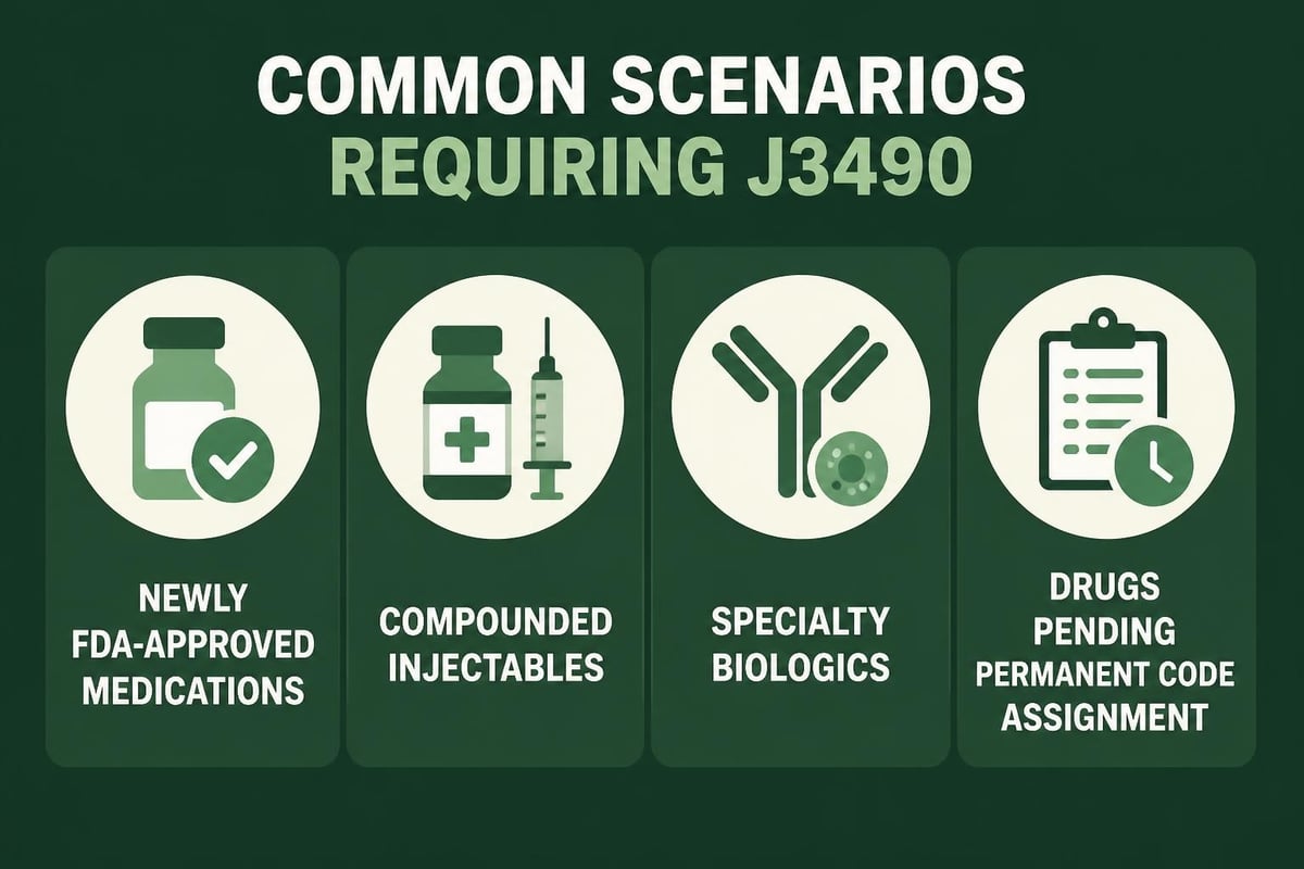 J3490 code usage categories