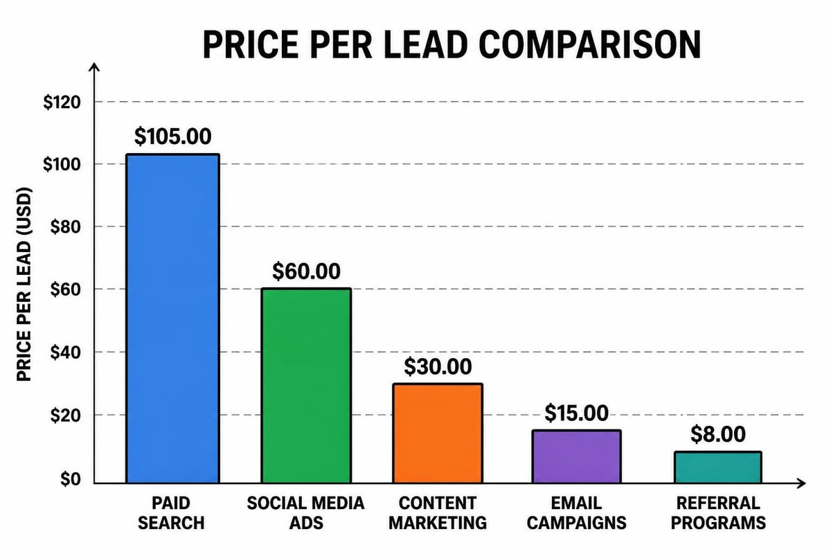 Cost comparison across marketing channels