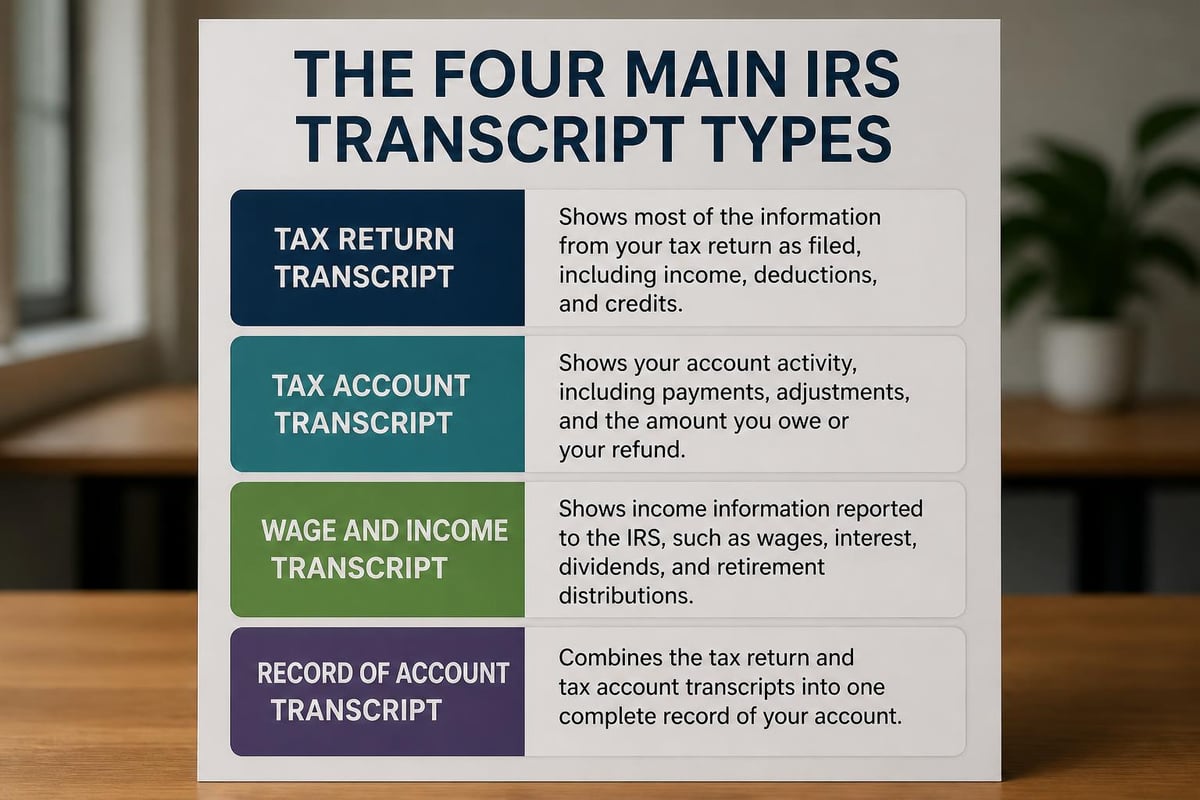 Tax transcript types