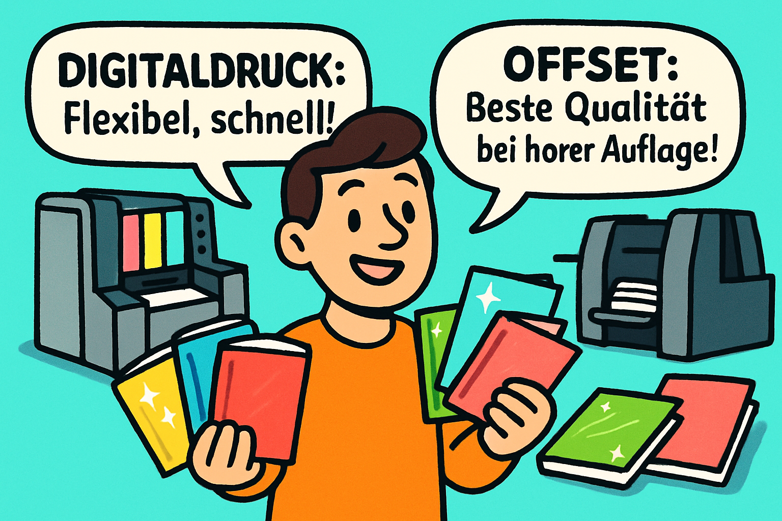 Die wichtigsten Druckverfahren für Softcover-Bücher im Vergleich