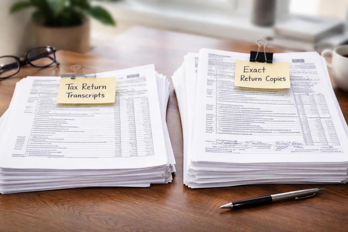 IRS transcripts versus return copies