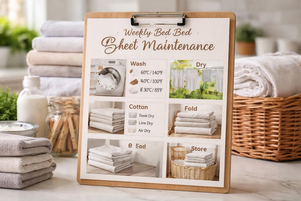 Bed sheet care routine