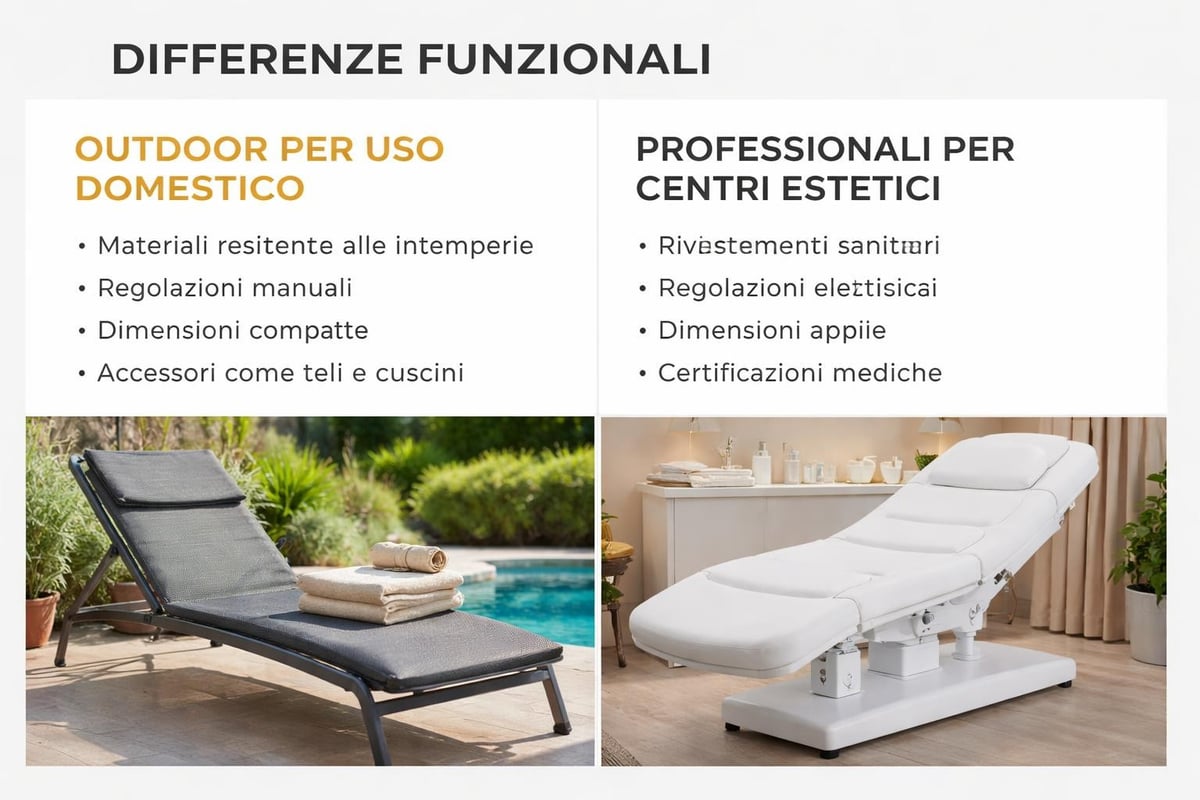 Confronto lettini uso domestico professionale
