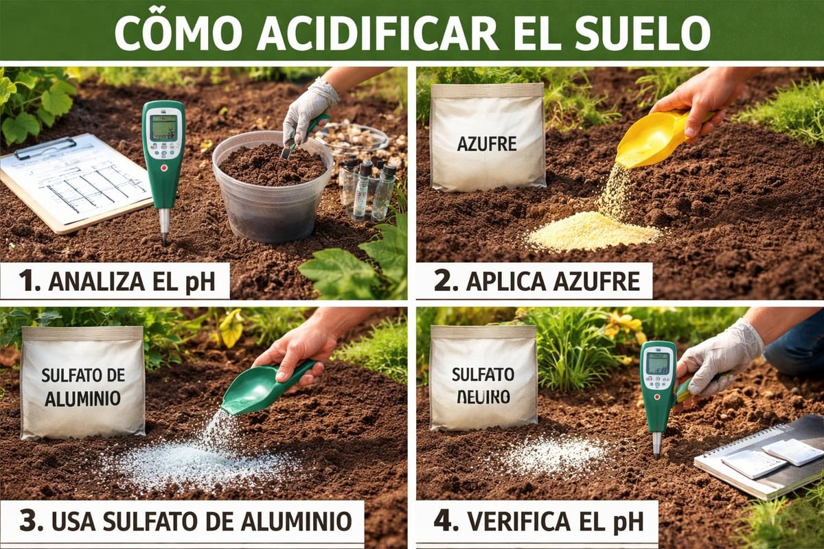 Proceso de acidificación del suelo