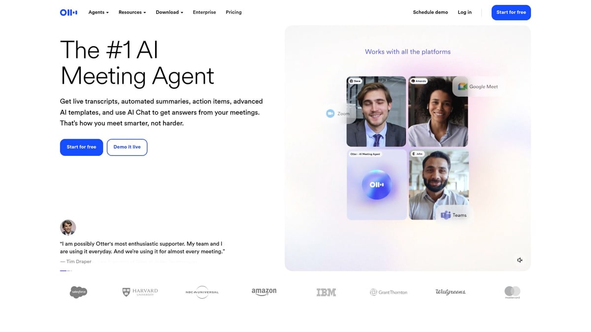 7 Smart AI Tool Picks Transforming Productivity in 2025 - Otter.ai
