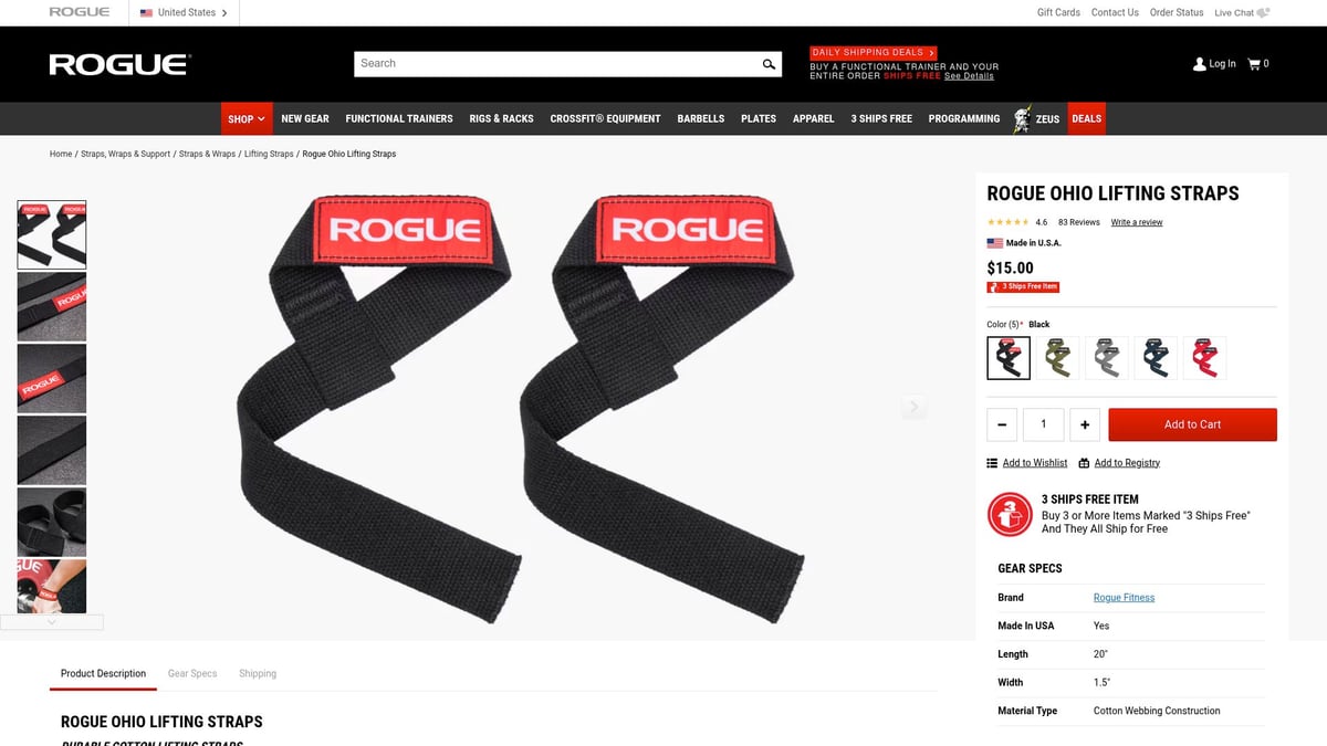 7 Essential Weight Training Straps for Maximum Support 2026 - Rogue Fitness Ohio Lifting Straps