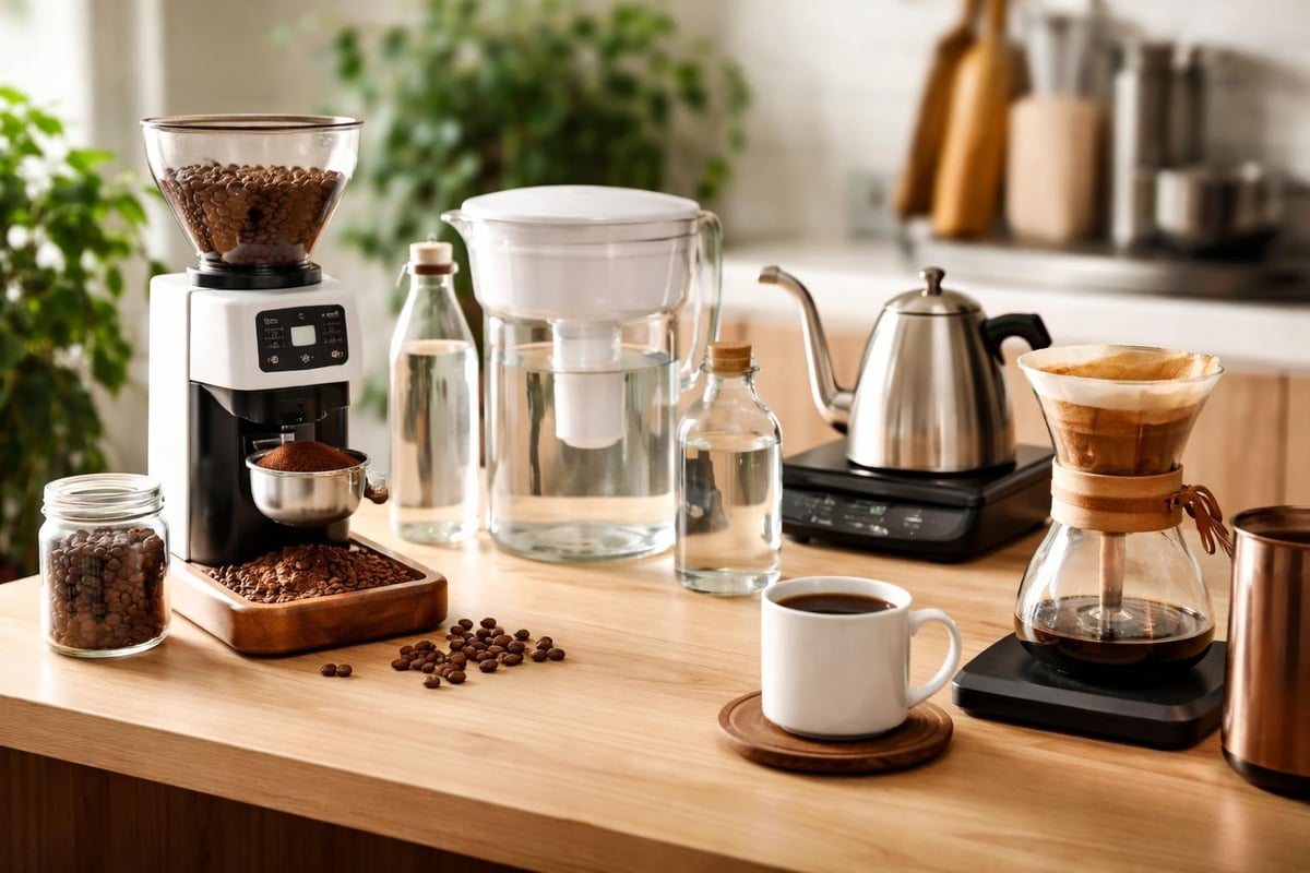 Home coffee brewing setup