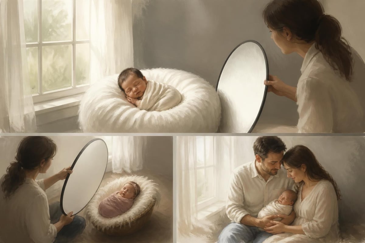 Indoor lighting setup for newborn photos