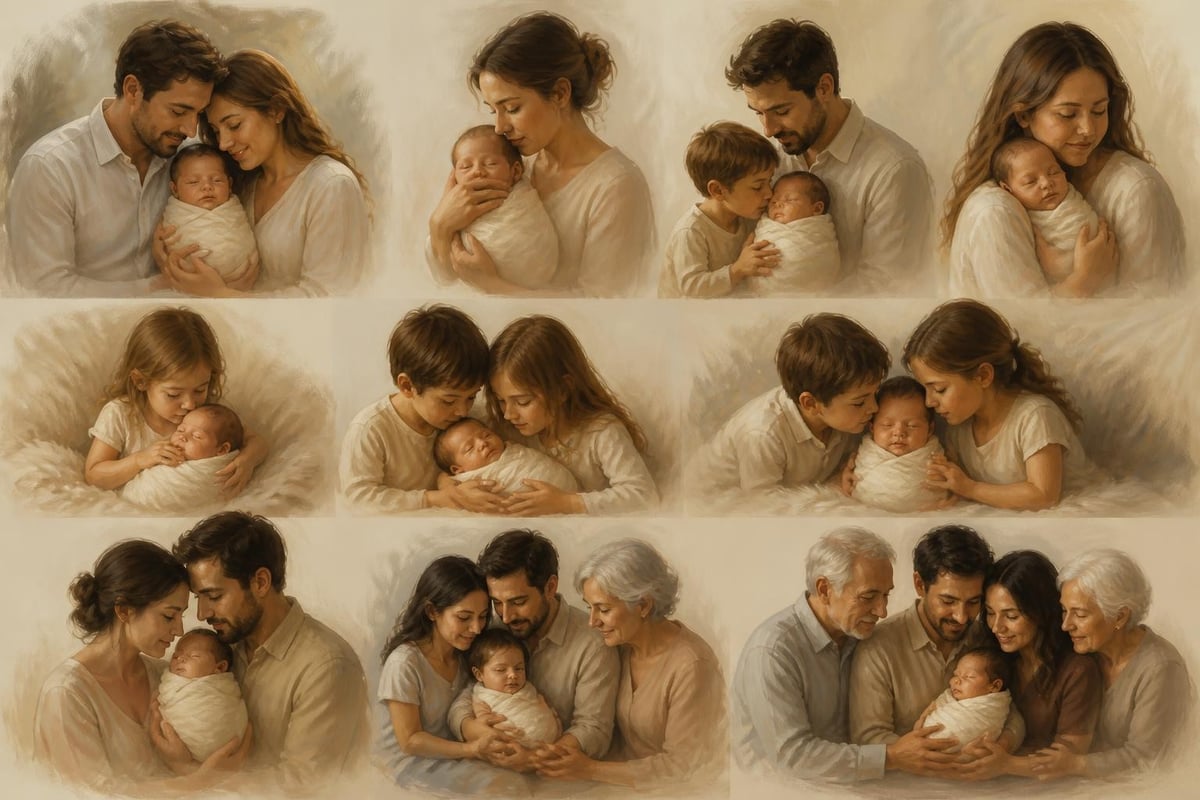 Family posing arrangements