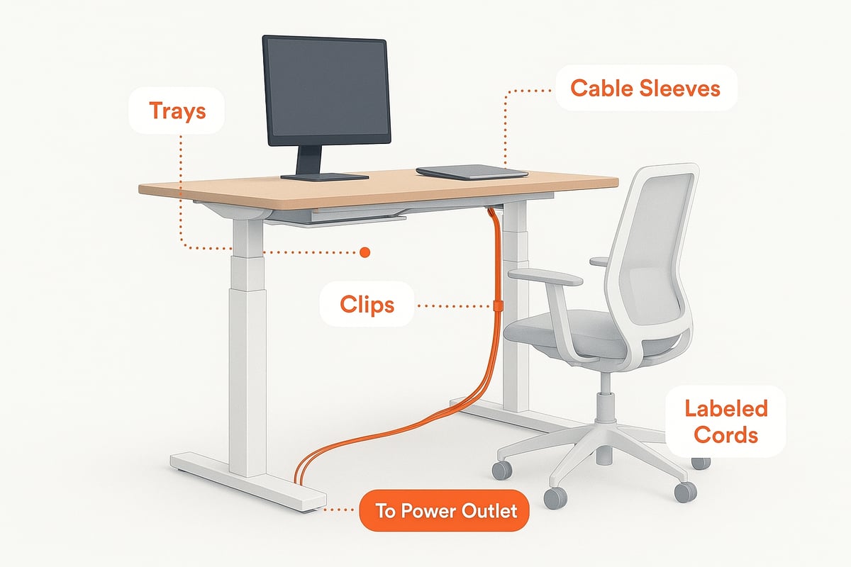 Step-by-Step Sit Stand Desk Cable Management Process
