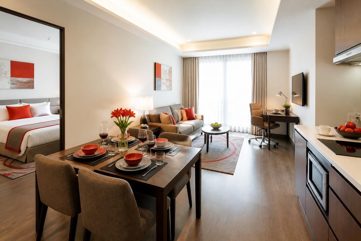 Serviced apartment layout