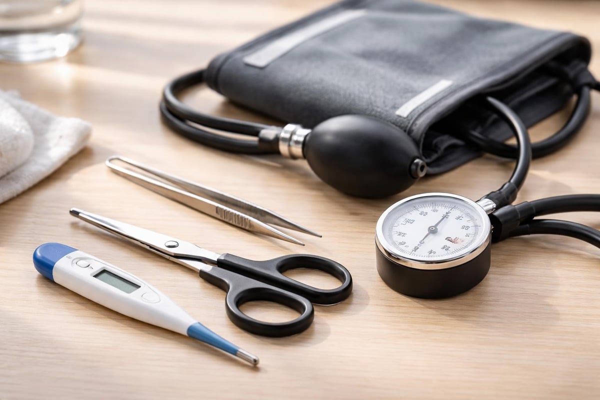 First aid kit diagnostic tools