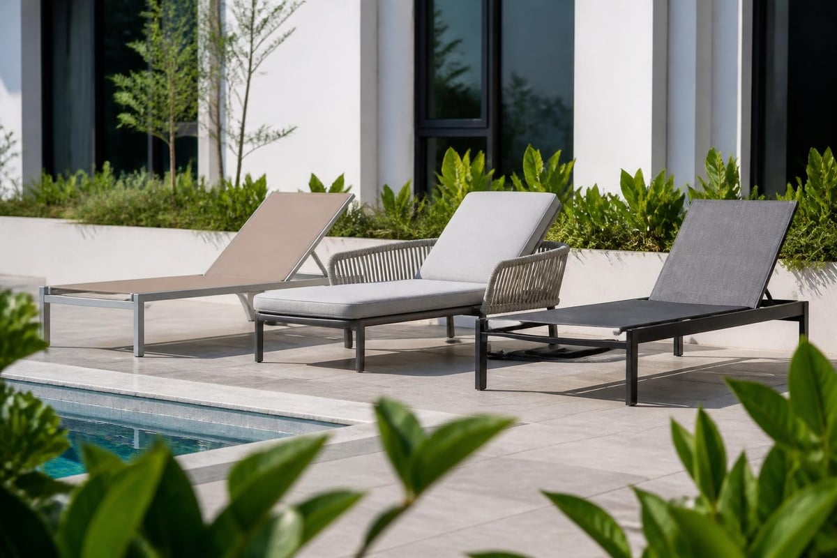 Material comparison for pool furniture