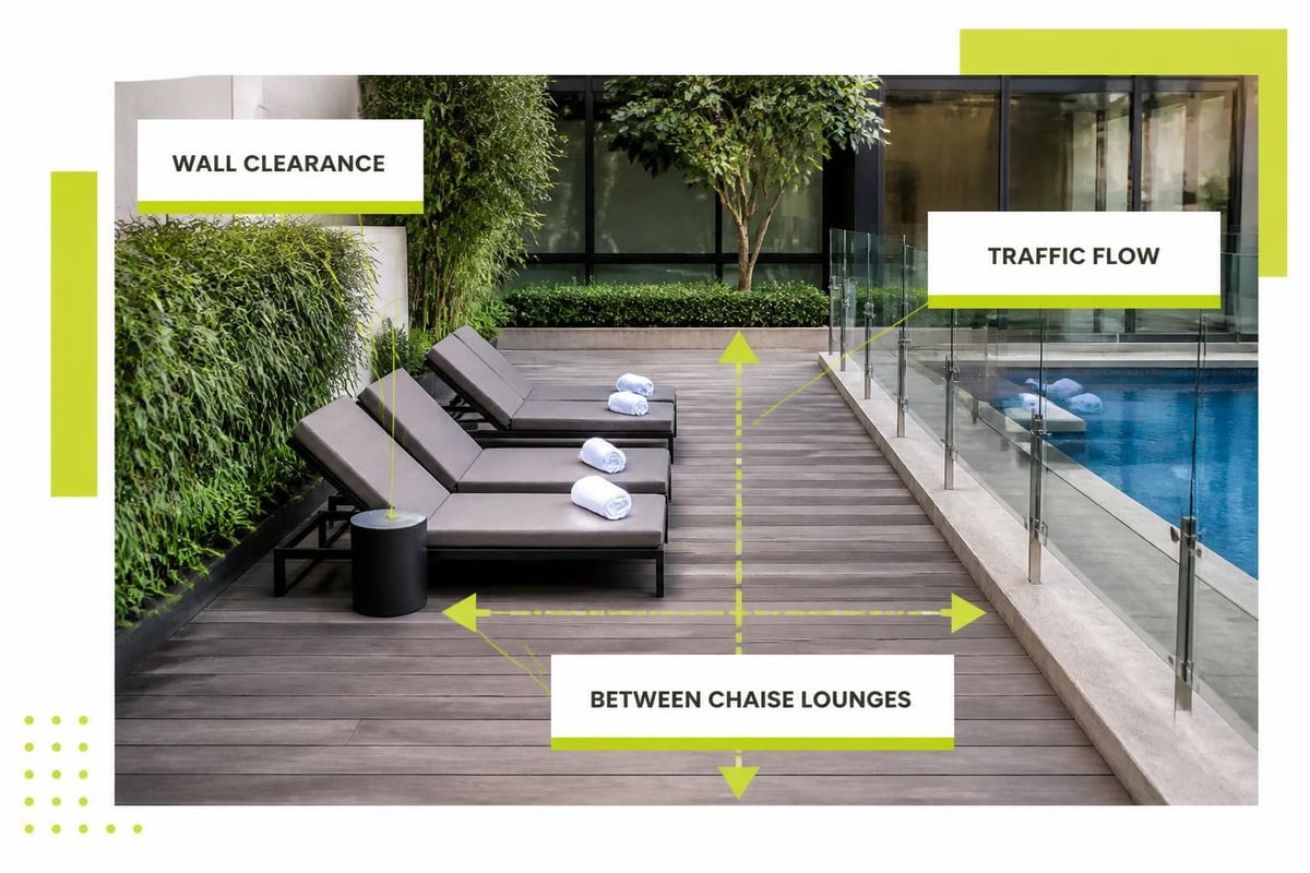 Pool deck layout planning