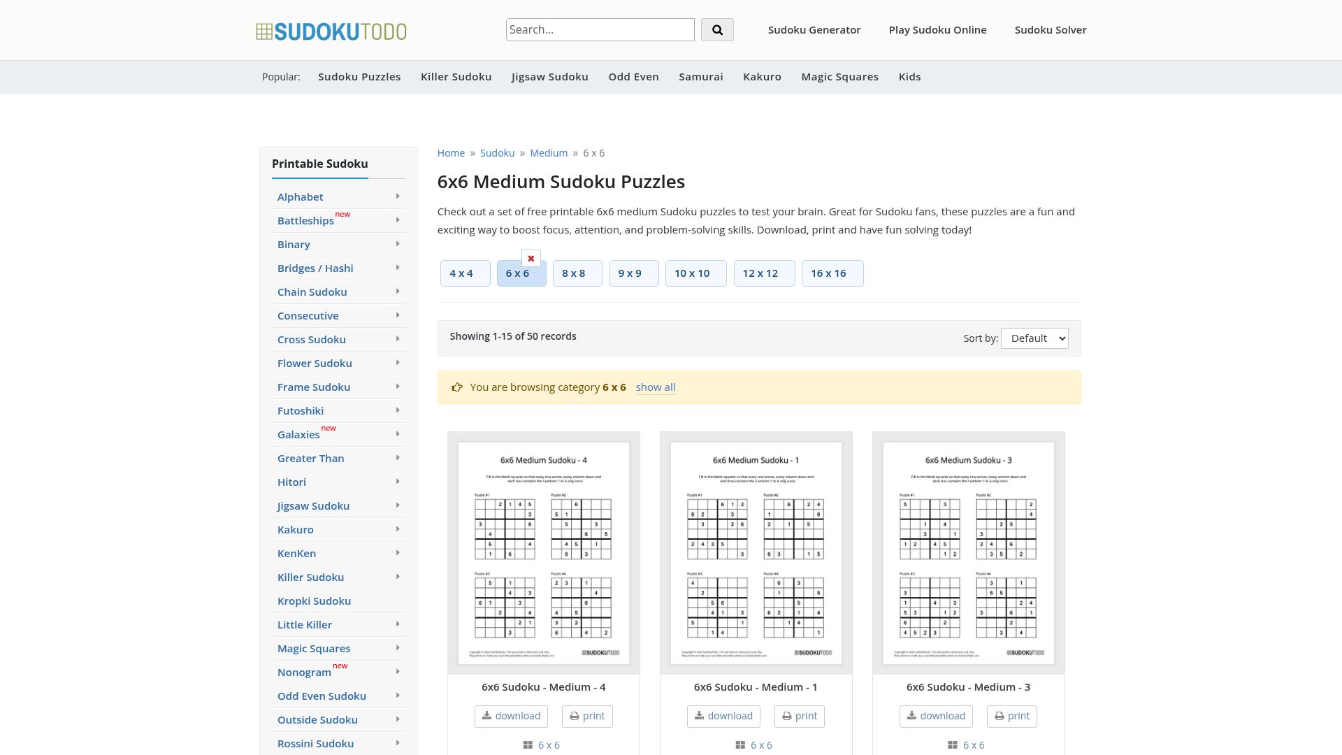 10 Best Sudoku Puzzles Medium for 2025 - SudokuTodo Medium 6x6 Printable Sudoku
