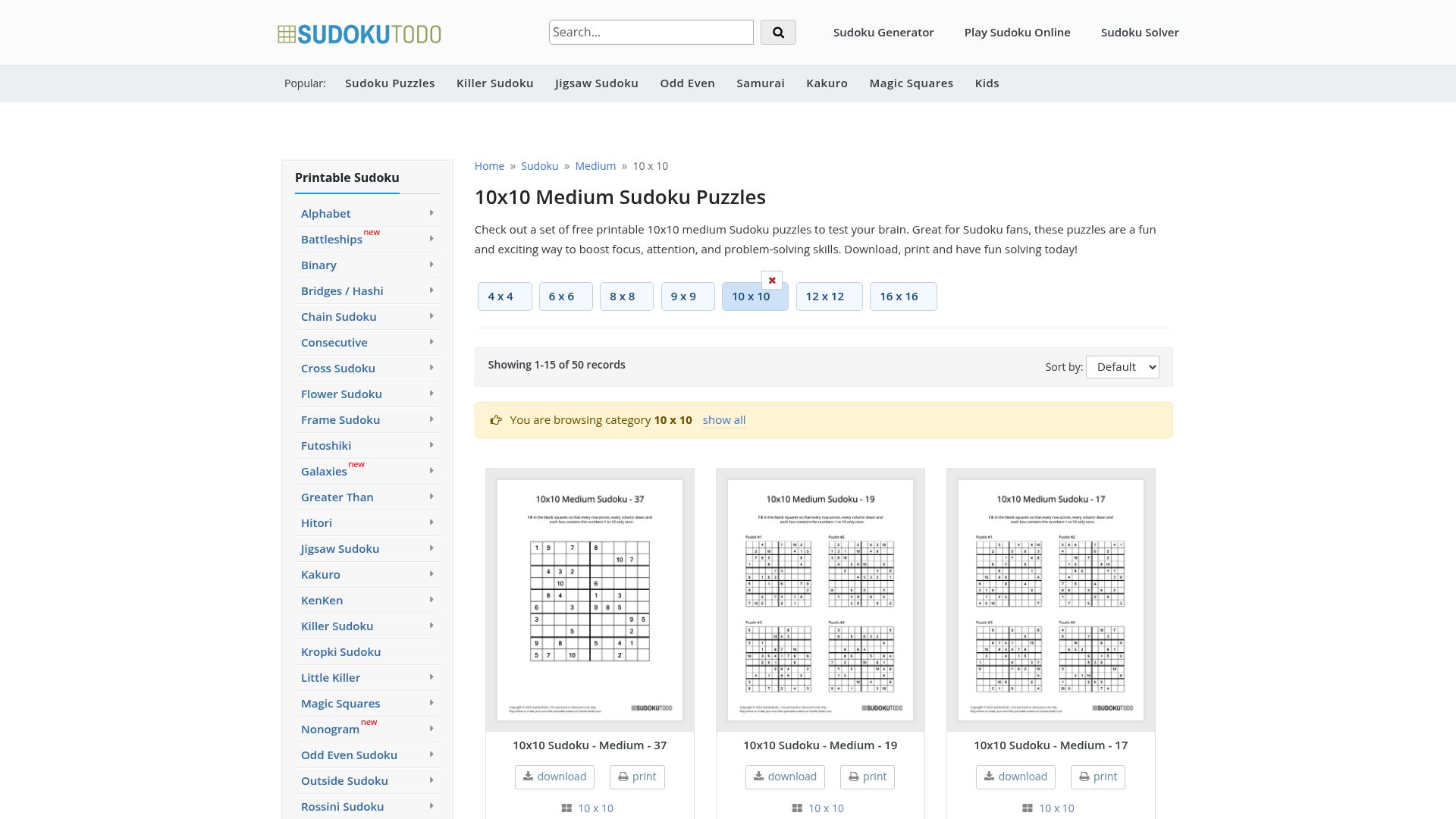 10 Best Sudoku Puzzles Medium for 2025 - SudokuTodo Medium 10x10 Sudoku