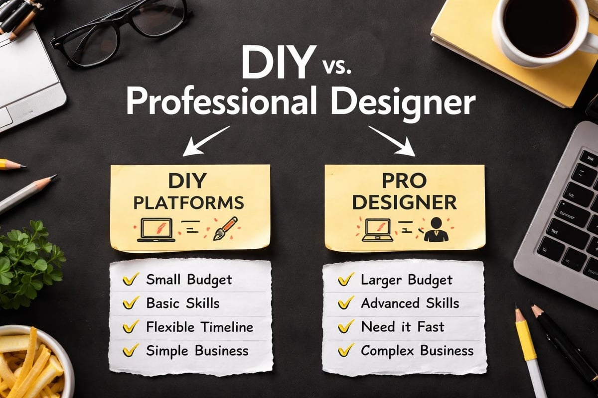 DIY versus professional website decision matrix