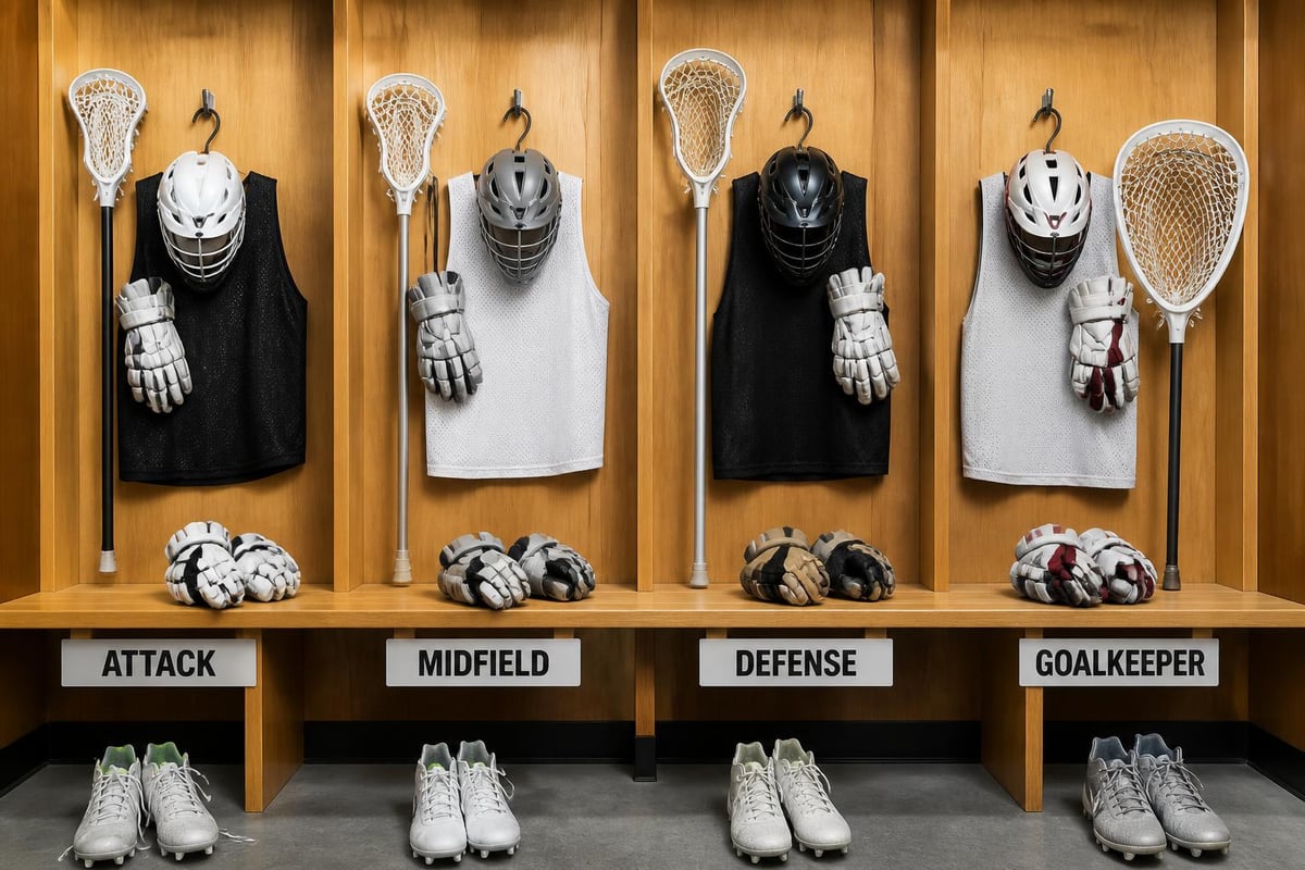 Position-specific lacrosse equipment breakdown
