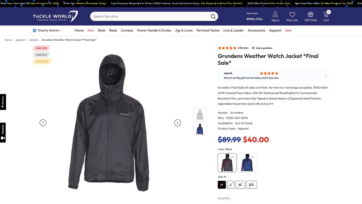 7 Best Tackle Deal Picks for Anglers in 2026 - Grundens Weather Watch Jacket