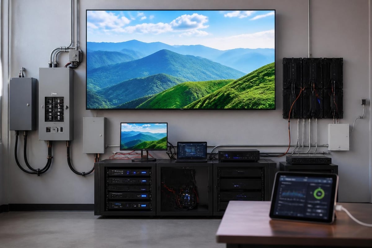 LED display power and control infrastructure