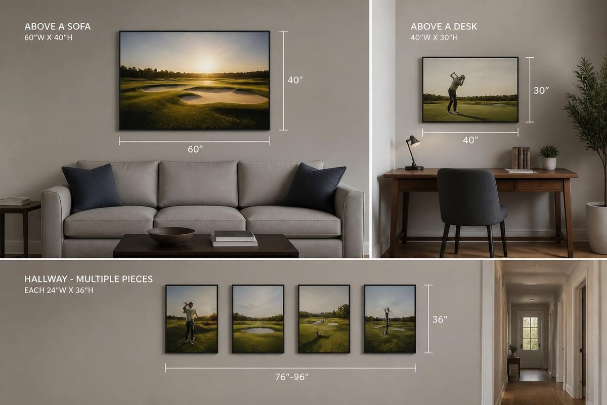 Golf print sizing guide