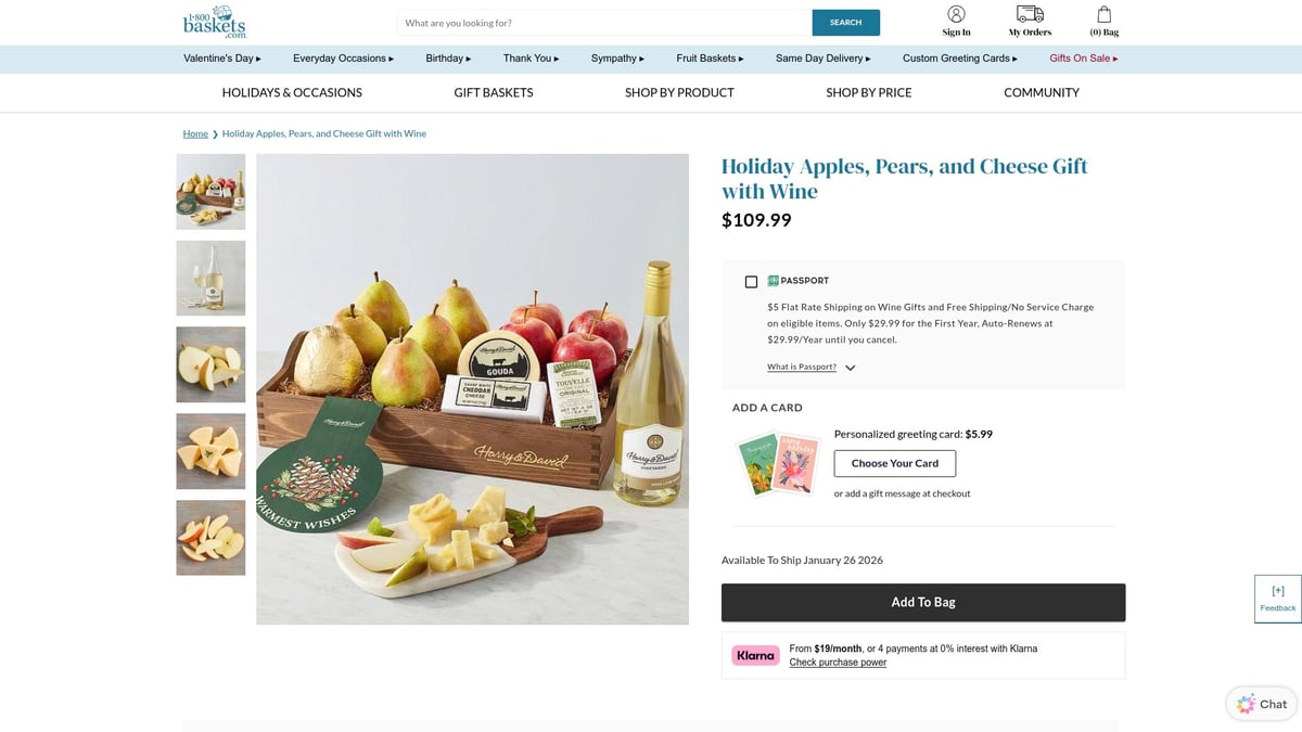 7 Gift Holiday Baskets to Delight Loved Ones in 2026 - Holiday Apples, Pears, and Cheese Gift with Wine
