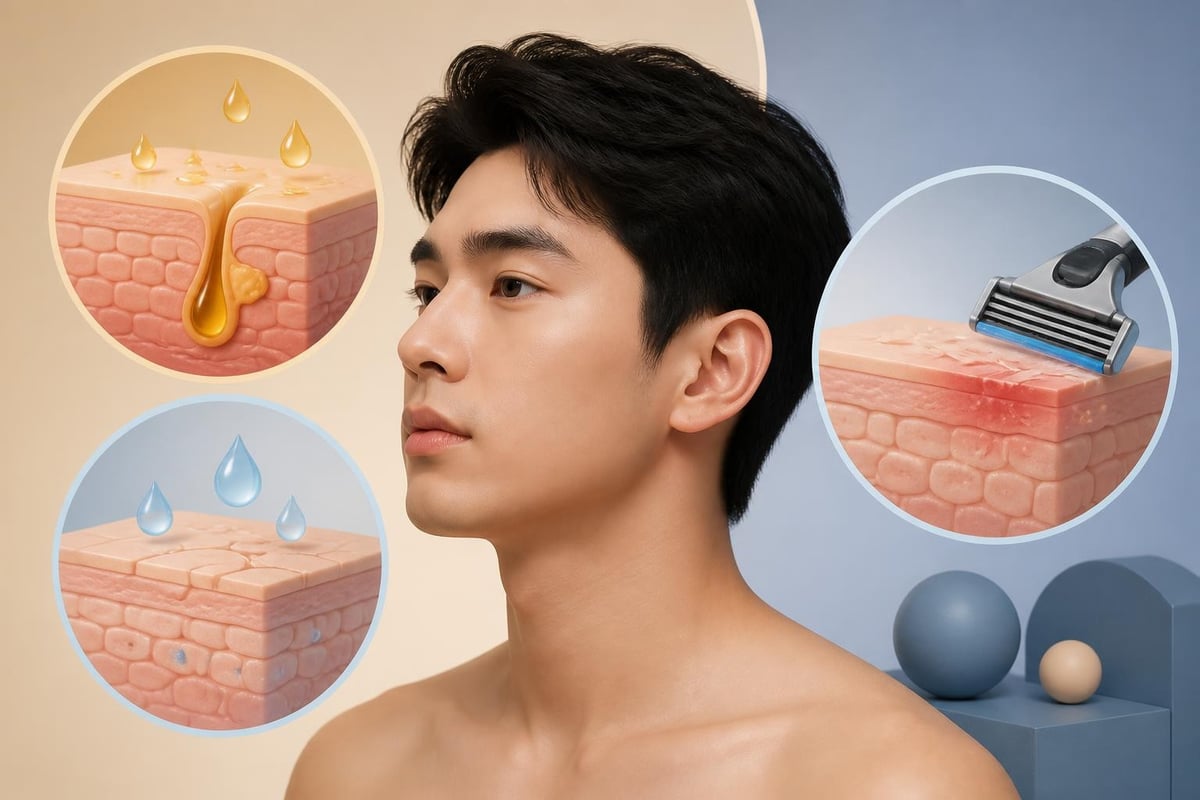 男性の肌質と皮脂分泌