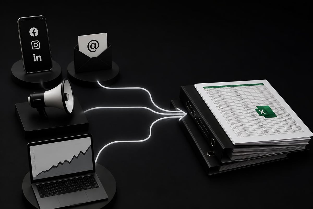 Marketing data sources flowing into Excel