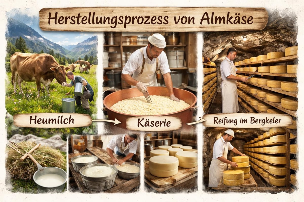 Traditionelle Tiroler Käseherstellung