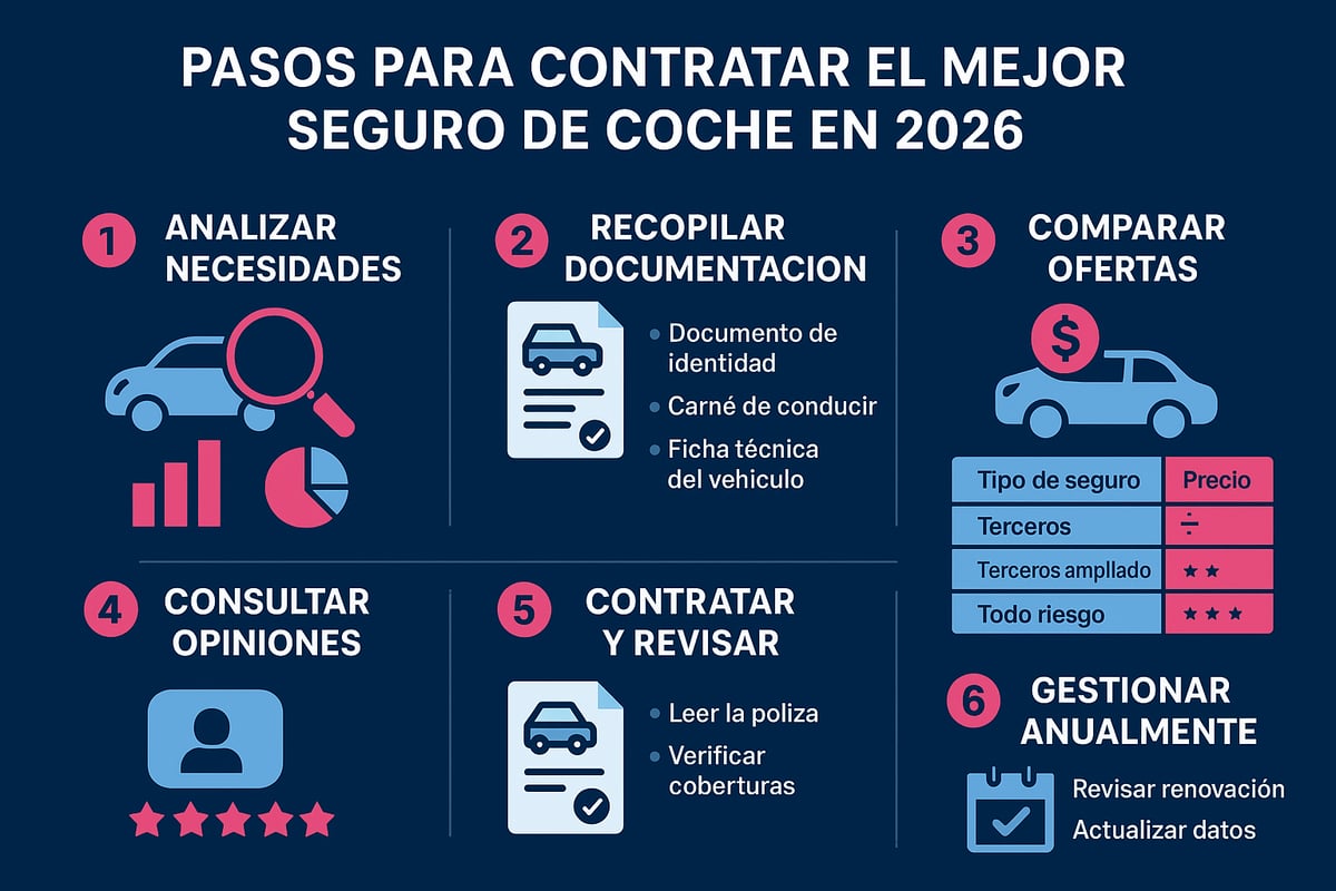 Paso a Paso: C&oacute;mo Contratar el Mejor Seguro de Coche en 2026