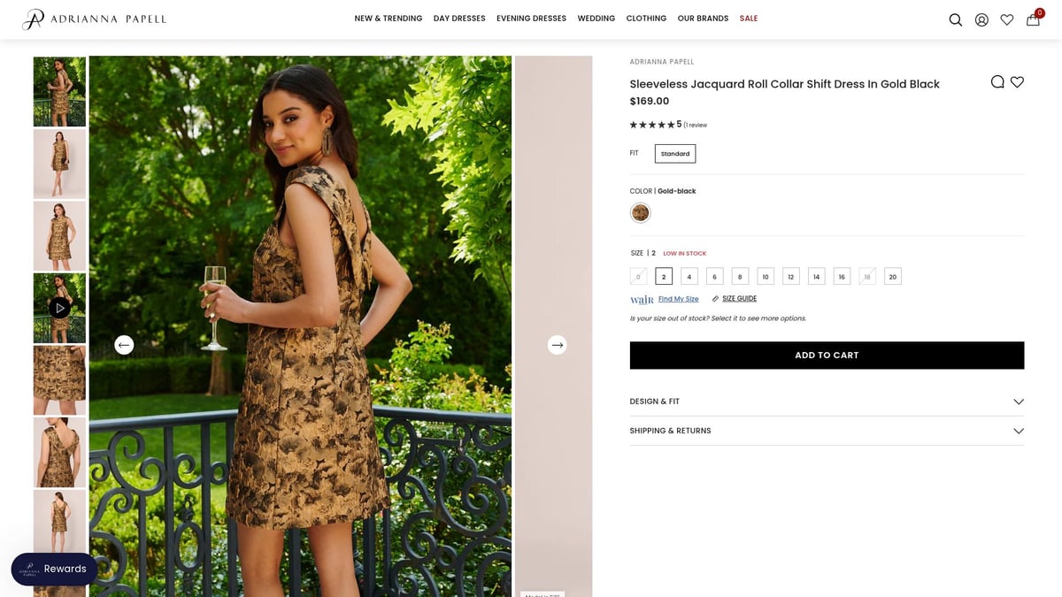 7 Stunning Dresses for Fall Women to Wear in 2025 - Sleeveless Jacquard Roll Collar Shift Dress In Gold Black – Adrianna Papell ($169)