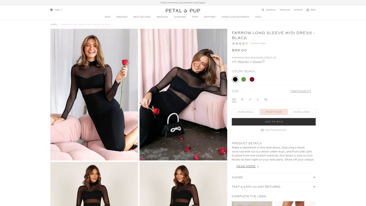 7 Stunning Dresses for Fall Women to Wear in 2025 - Farrow Long Sleeve Midi Dress - Black – Petal & Pup ($89)