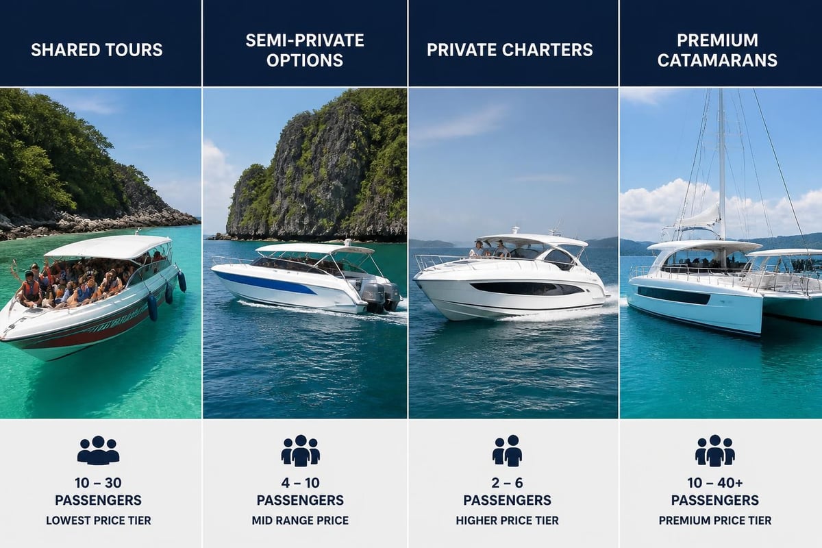 Speed boat service tiers in Thailand