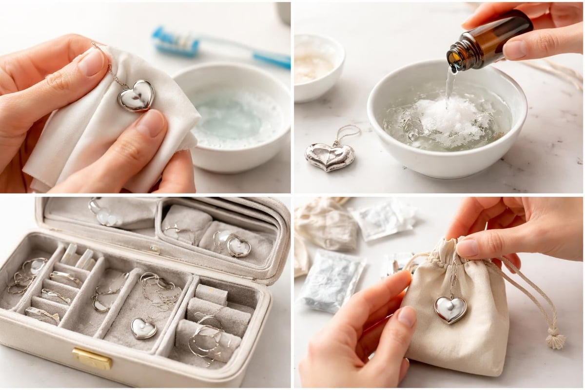 Silver jewelry care routine