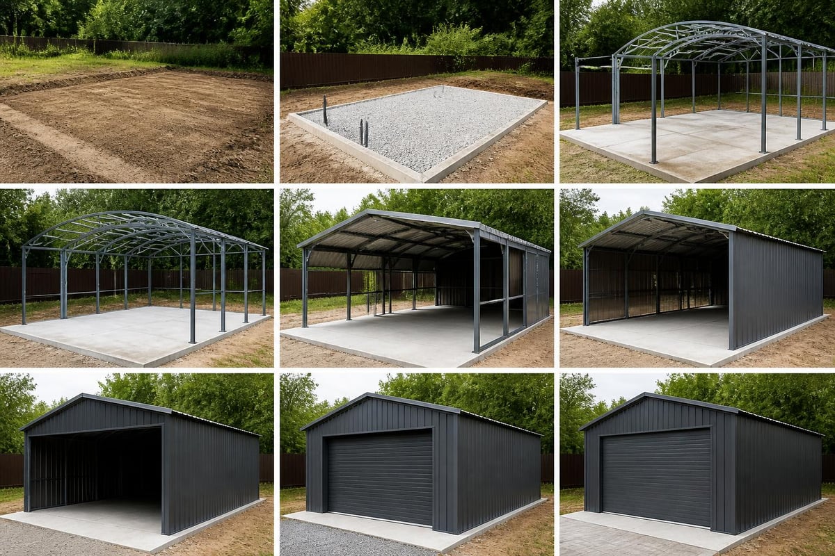 Carport garage installation process
