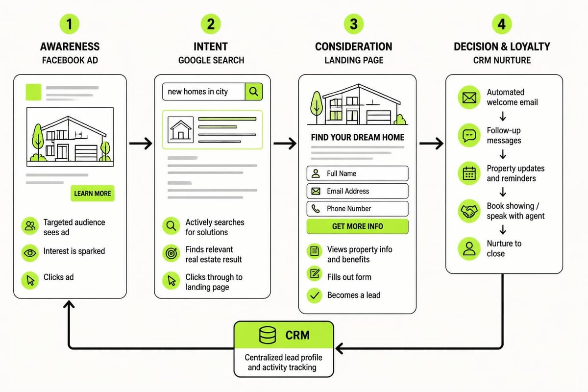 Paid advertising funnel for real estate