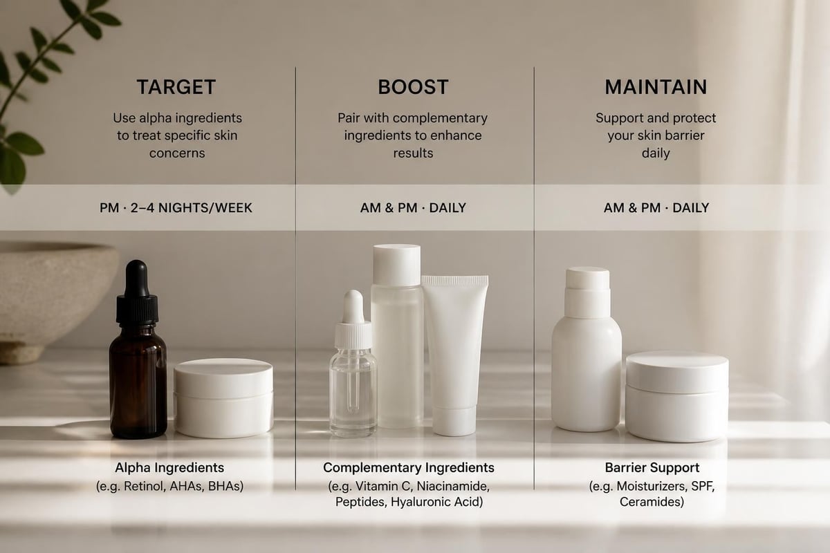 Skincare routine layering