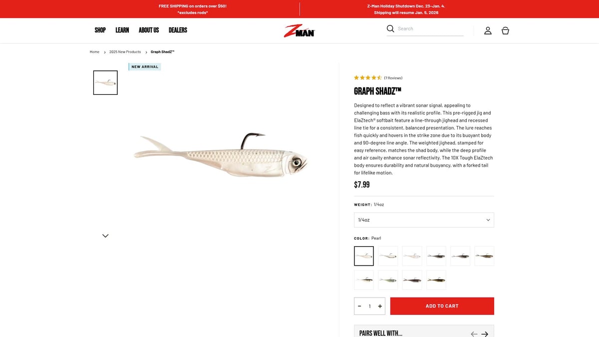 7 Exciting New Fishing Innovations to Try in 2026 - Graph ShadZ™ – Sonar-Optimized Jig for High-Tech Anglers